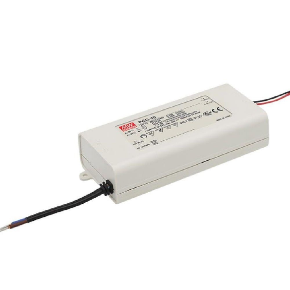 Fuente de alimentación LED Mean Well PCD-40-350B 40W - Corriente constante, regulable Triac, IP42, garantía de 3 años-Leer más