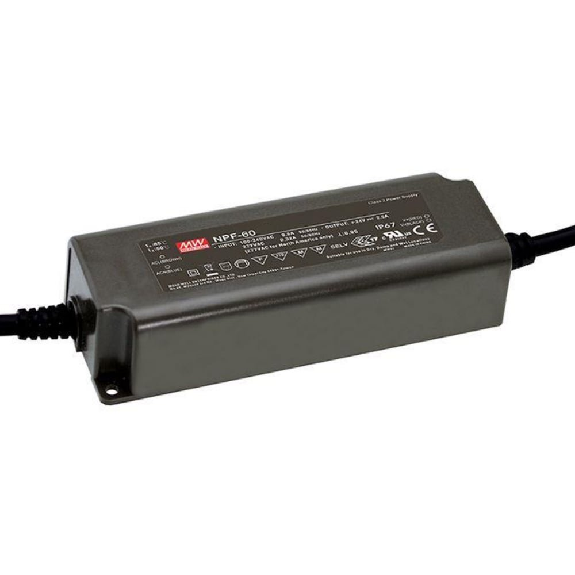 Alimentatore LED Mean Well NPF-60 da 60W con tensione e corrente costanti-Leggi tutto