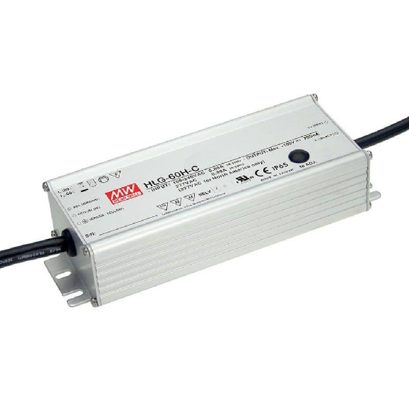 Fuente de alimentación LED Mean Well HLG-60H-C de 60W con salida de corriente constante-Leer más