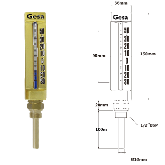 TERMÓMETRO DE CAPILLA DE ALUMINIO C0101 DE 150MM SEGÚN NORMAS DIN 16185/86-Leer más