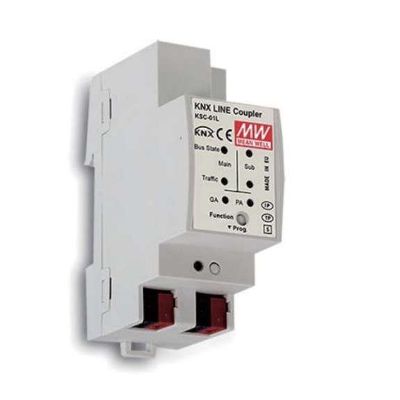 Accoppiatore di alimentazione Mean Well DIN KSC-01L W Guide per linea/zona KNX TP-Leggi tutto
