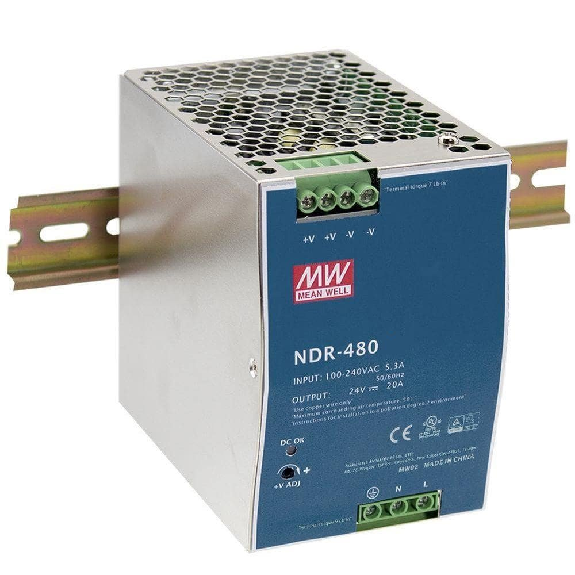 Alimentatore industriale Mean Well Din Din NDR-480-24 da 480 W con certificazione UL-Leggi tutto