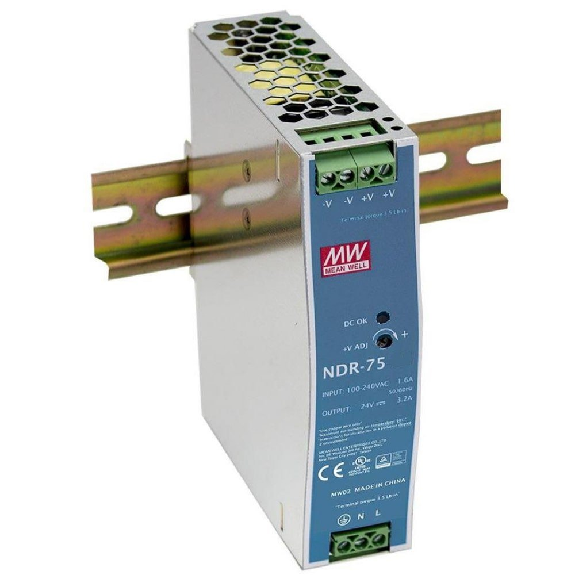 Alimentatore industriale Mean Well Din Din NDR-75-24 da 75 W per la produzione di semiconduttori e l'automazione di fabbrica-Leggi tutto