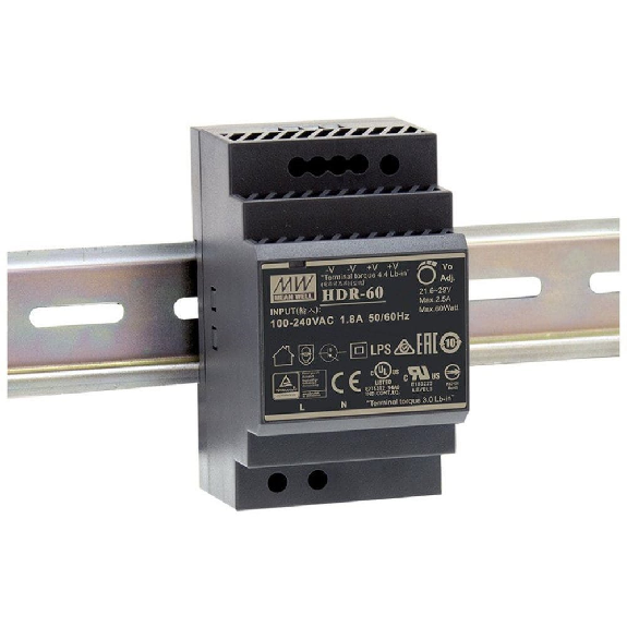 Alimentatori Guida DIN HDR-60-24  60W 85~264VAC-Leggi tutto