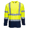 Portwest - T-Shirt Coton Comfort bicolore manches longues HV - S280
