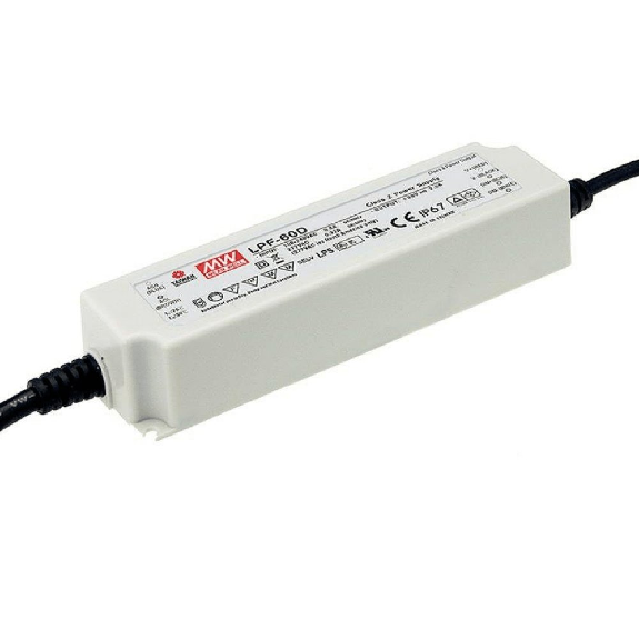 Alimentatore LED Mean Well LPF-60D da 60W con uscita a corrente costante-Leggi tutto