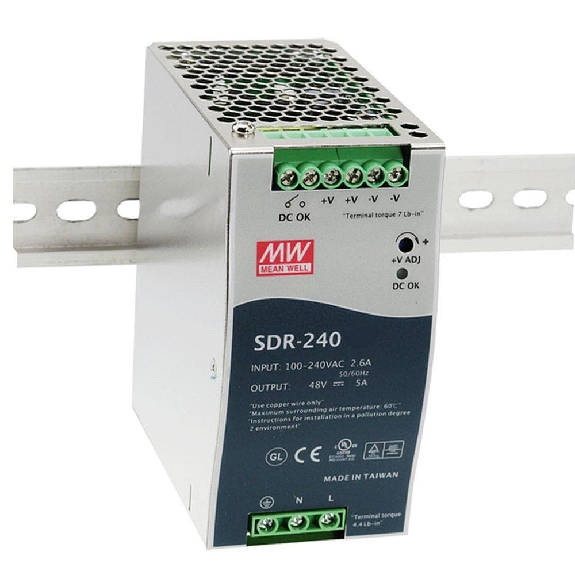 Mean Well DIN SDR-240-24 240W Hochleistungs-Industrienetzteil mit UL 508-Zulassung-Beschreibung lesen