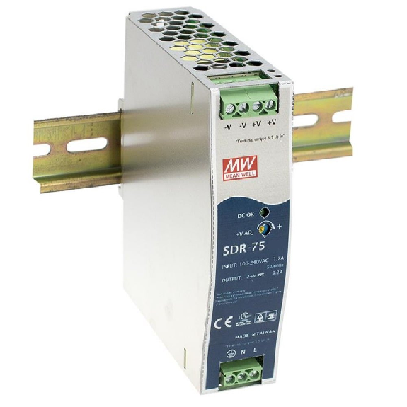 Alimentatore industriale ad alta efficienza Mean Well DIN SDR-75-12 da 75W per automazione industriale-Leggi tutto