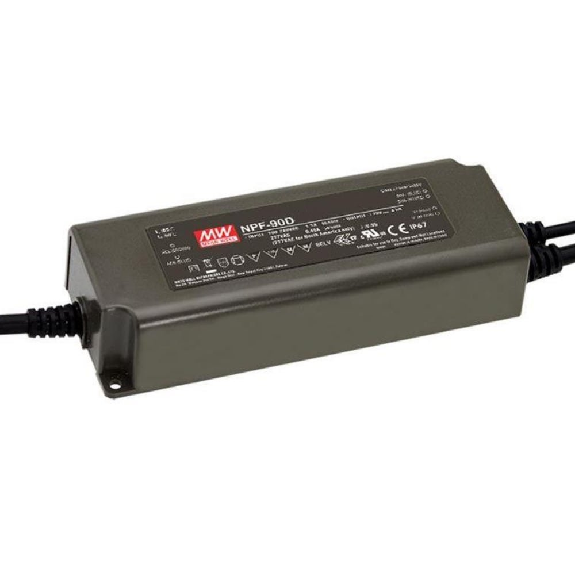 Alimentatore LED Mean Well NPF-90D a corrente costante da 90 W con garanzia di 5 anni e protezione IP67-Leggi tutto