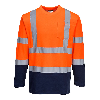Portwest - T-Shirt Coton Comfort bicolore manches longues HV - S280