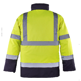 Coverguard - Parka thermique 4 en 1 HV jaune bleu marine ROADWAY classe 3-Lire la description