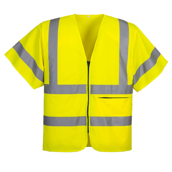 Portwest - Gilet zippé à demi-manches haute visibilité Portwest - Gilet zippé à demi-manches haute visibilité-Lire la description