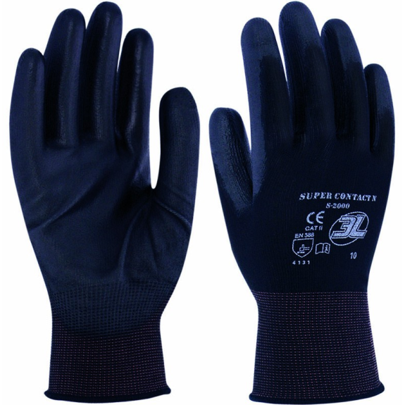[12 pares] Guantes de poliuretano nylon negros 3L-Beschreibung lesen