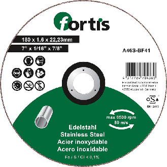 Trennscheibe Edelstahl 180 x 1,6mm gerade FORTIS-Beschreibung lesen