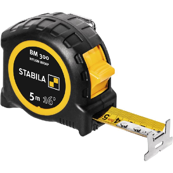 Stabila Taschenbandma BM 300, 5 m (16'), doppelseitige cm/inch-Skala-Beschreibung lesen