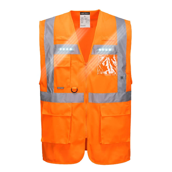 Portwest - Gilet Executive Orion LED HV - L476 Portwest - Gilet Executive Orion LED HV - L476-Lire la description