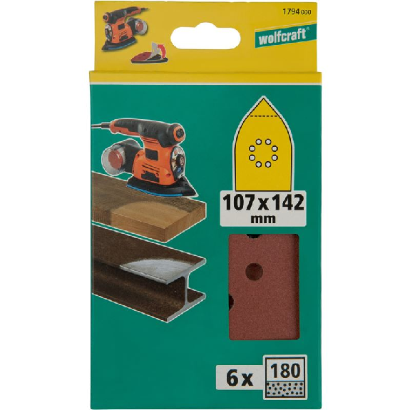 6 hojas abrasivas adhesivas corindón de grano 180 de 107 x 142 mm-Leer más