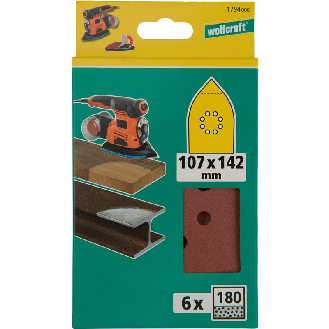 6 hojas abrasivas adhesivas corindón de grano 180 de 107 x 142 mm-Leer más