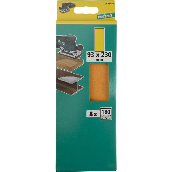 8 hojas de lijar de corindón, grano 180, 93 x 230 mm-Leer más