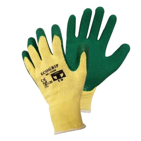 12 pares - Guantes látex sobre soporte algodón Ecogrip-Leer más