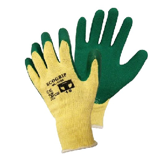 12 pares - Guantes látex sobre soporte algodón Ecogrip-Leer más