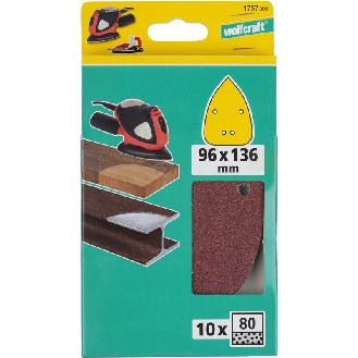 10 hojas abrasivas adhesivas corindón de grano 80 de 96 x 136 mm-Leer más