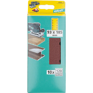 10 hojas de lijar adhesivas Corindón de grano 120 de 93 x 185 mm-Leer más