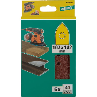6 hojas abrasivas adhesivas corindón de grano 40 de 107 x 142 mm-Beschreibung lesen