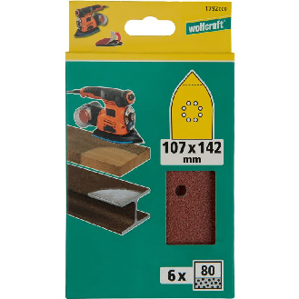 6 hojas abrasivas adhesivas corindón de grano 80 de 107 x 142 mm-Leer más