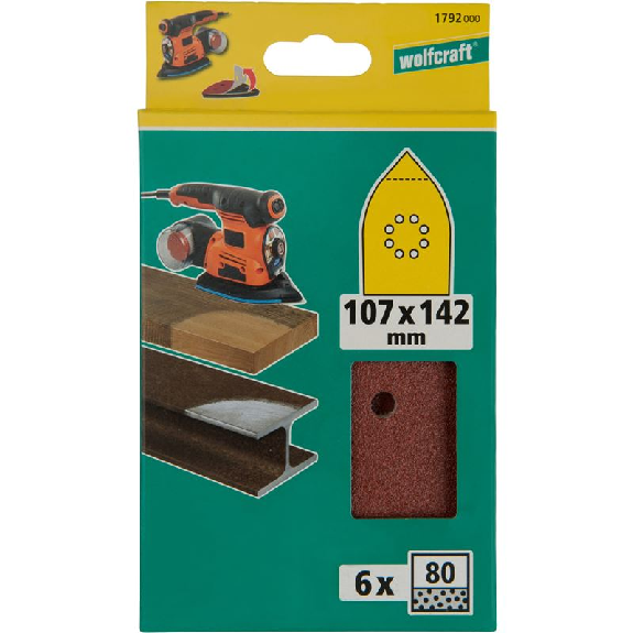 6 hojas abrasivas adhesivas corindón de grano 80 de 107 x 142 mm-Leer más