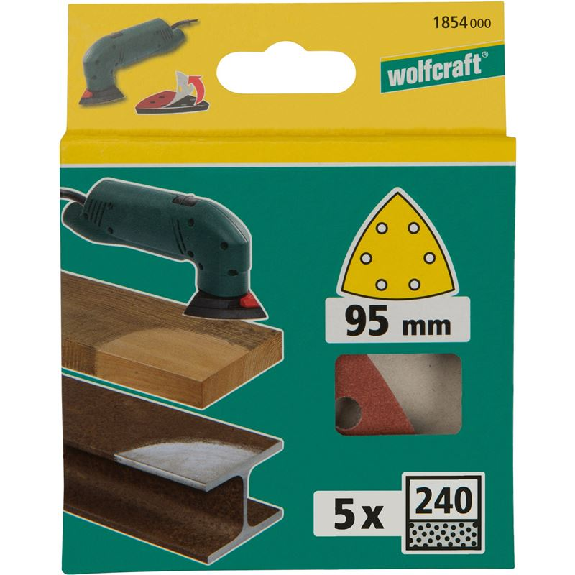 5 hojas abrasivas adhesivas Corindón, grano 240 Delta 95 mm-Leer más