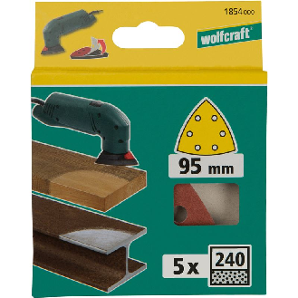 5 hojas abrasivas adhesivas Corindón, grano 240 Delta 95 mm-Leer más