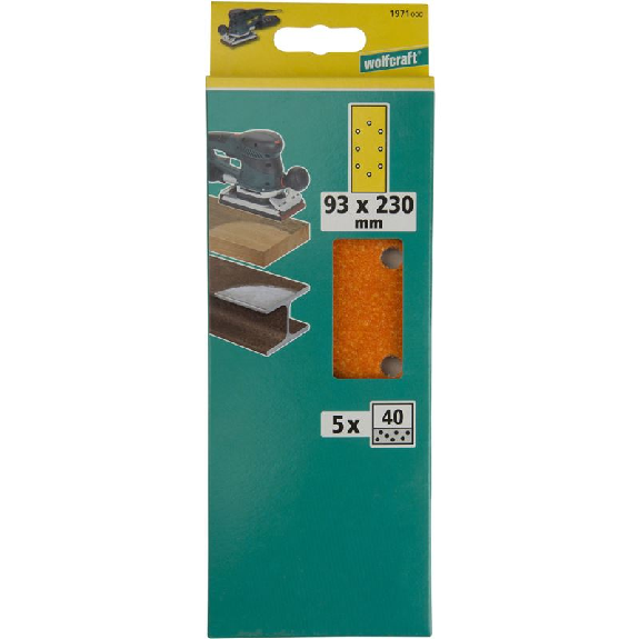 5 hojas de lijar de corindón. grano 40. 93 x 230 mm 1971000-Leer más