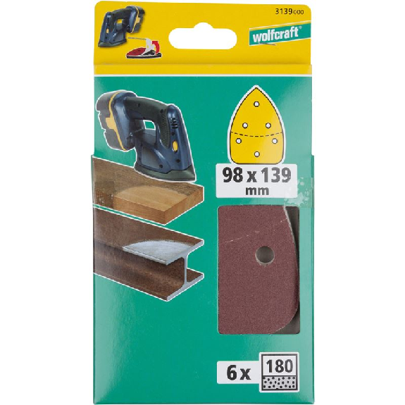 6 hojas abrasivas adhesivas corindón de grano 180 de 98 x 139 mm-Leer más