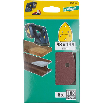 6 hojas abrasivas adhesivas corindón de grano 180 de 98 x 139 mm-Leer más