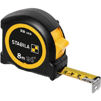 Stabila Taschenbandma BM 100, 8 m (26'), cm/inch-Skala-Beschreibung lesen
