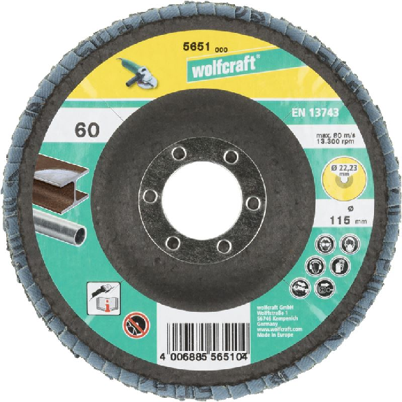 1 disco de láminas abrasivo WS. grano 60 Ø 115 mm 5651000-Leer más