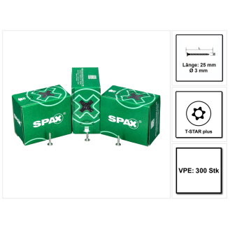 SPAX Rückwandschrauben 3 x 25 ohne Linse T-STAR PLUS T10 VG-Beschreibung lesen