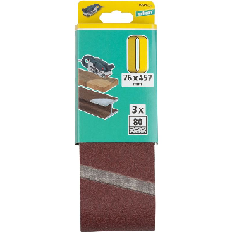 3 lijas de banda, corindón, grano 80, 76 x 457-Leer más