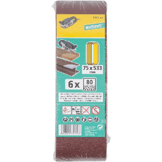 6 lijas de banda, corindón, grano 80, 75 x 533-Leer más