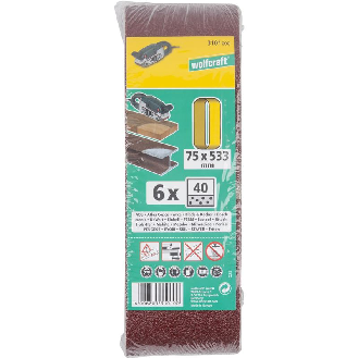 6 lijas de banda, corindón, grano 40, 75 x 533-Leer más