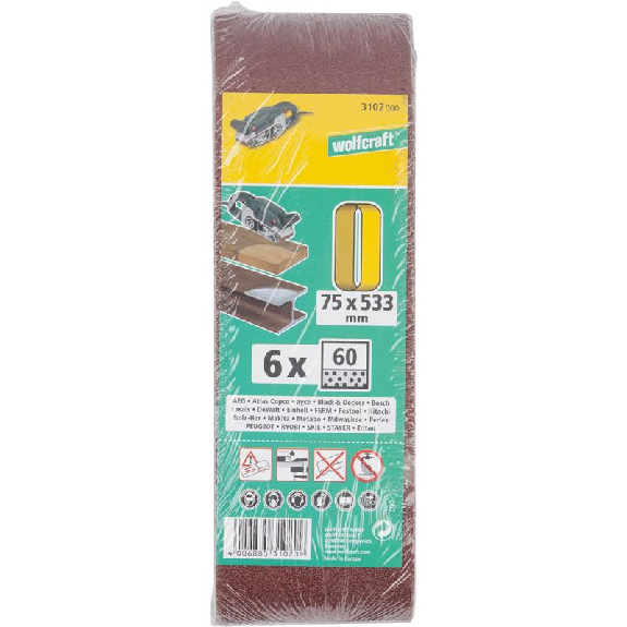 6 lijas de banda, corindón, grano 60, 75 x 533-Leer más