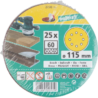 Discos abrasivos adhesivos Ø 115 mm, grano 60-Leer más