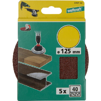 5 discos adhesivos de lijar Corindón, grano 40, Ø 125 mm-Leer más