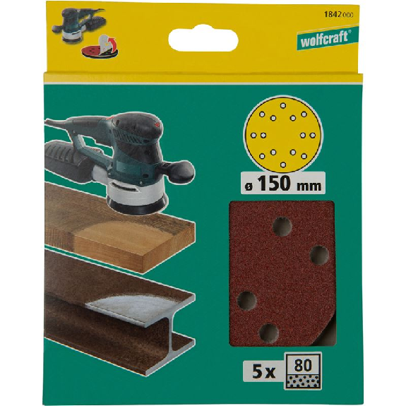 Discos abrasivos adhesivos Ø150 mm, grano 80 Discos abrasivos adhesivos Ø150 mm, grano 80-Leer más