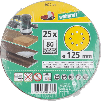 Discos abrasivos adhesivos grano 80 Ø 125 mm-Leer más