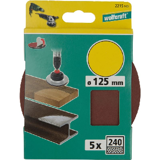 5 discos adhesivos de lijar Corindón, grano 240, Ø 125 mm-Leer más