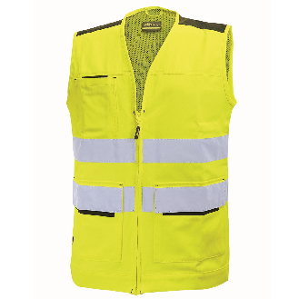 U-Power - Gilet multi fonctions jaune haute visibilité SMART-Lire la description