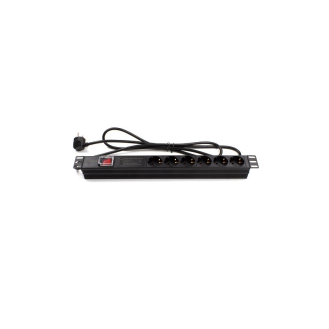 Regleta rack 19" 6 X Schuko con interruptor y protecci¢n  Networking-Leer más