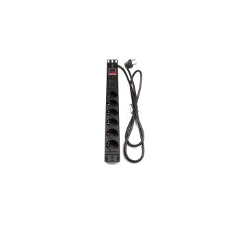 Regleta rack 19" 6 X Schuko con interruptor y protecci¢n  Networking-Leer más
